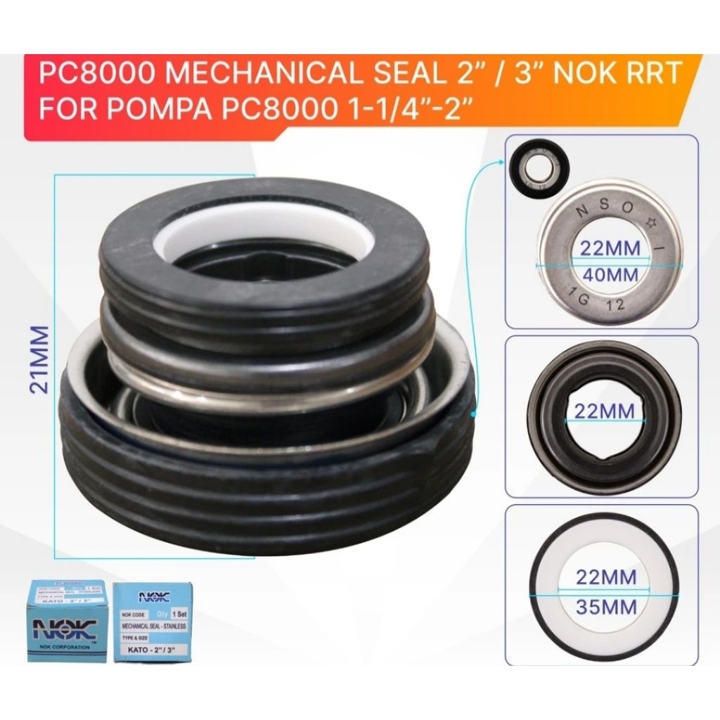 Seal Pompa Keong Seal Water Pump PC8000