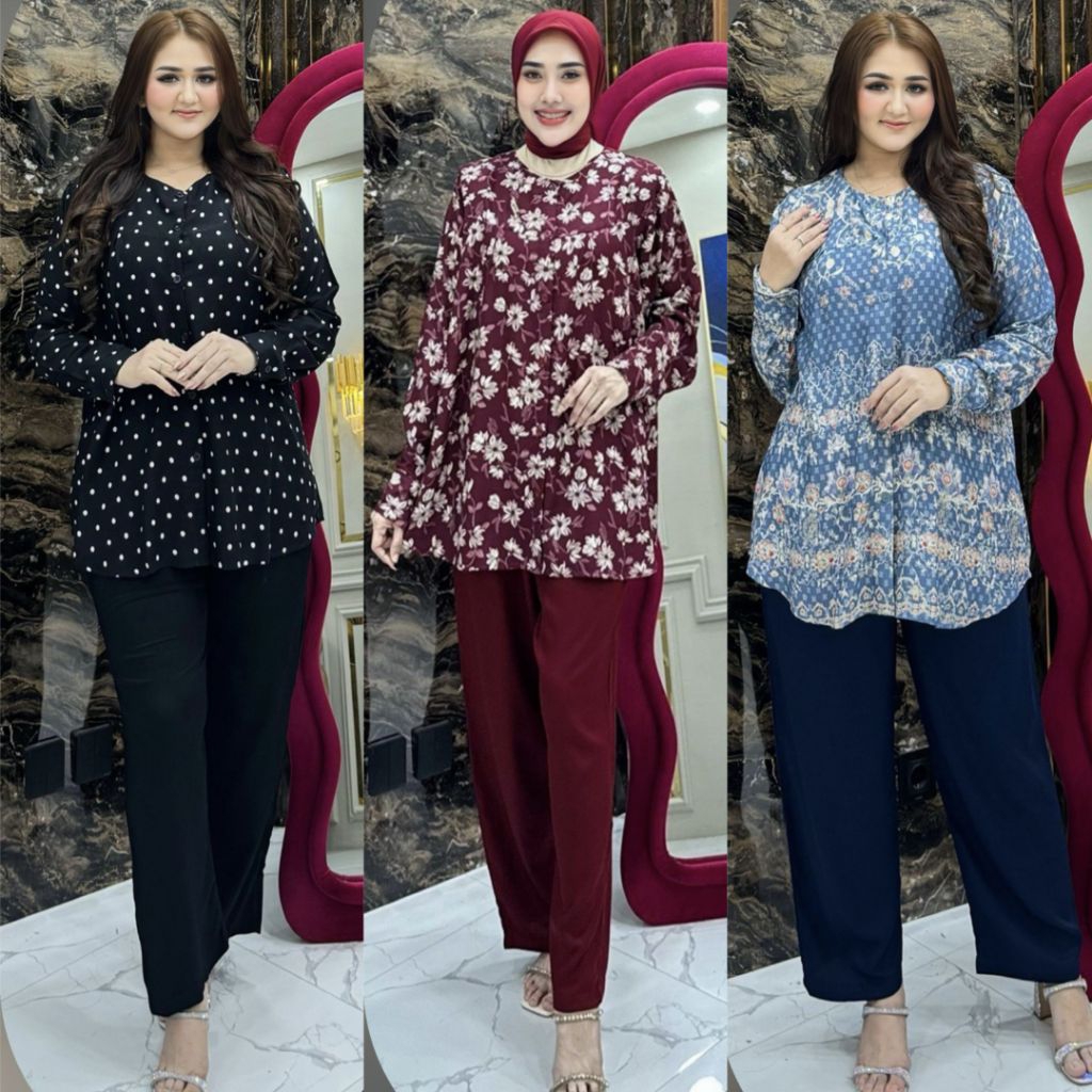 ONE SEY AMOY SET SASA SET MAUDY ori Naura - Setelan Viral Setelan Busui Setelan Rayon Premium Rayon 