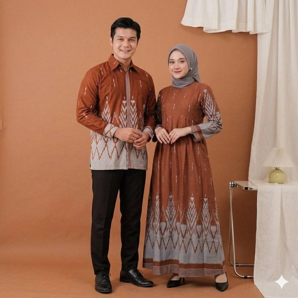 Maura Couple - Sania Ruffle Batik Couple Gamis busui Standart jumbo terbaru batik keluarga terlaris