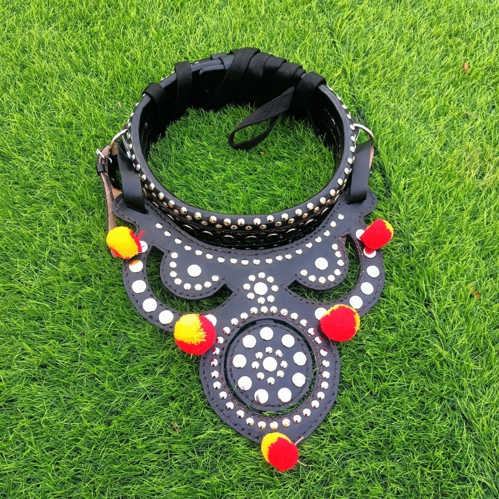 kalung gongseng domba kulit sapi asli