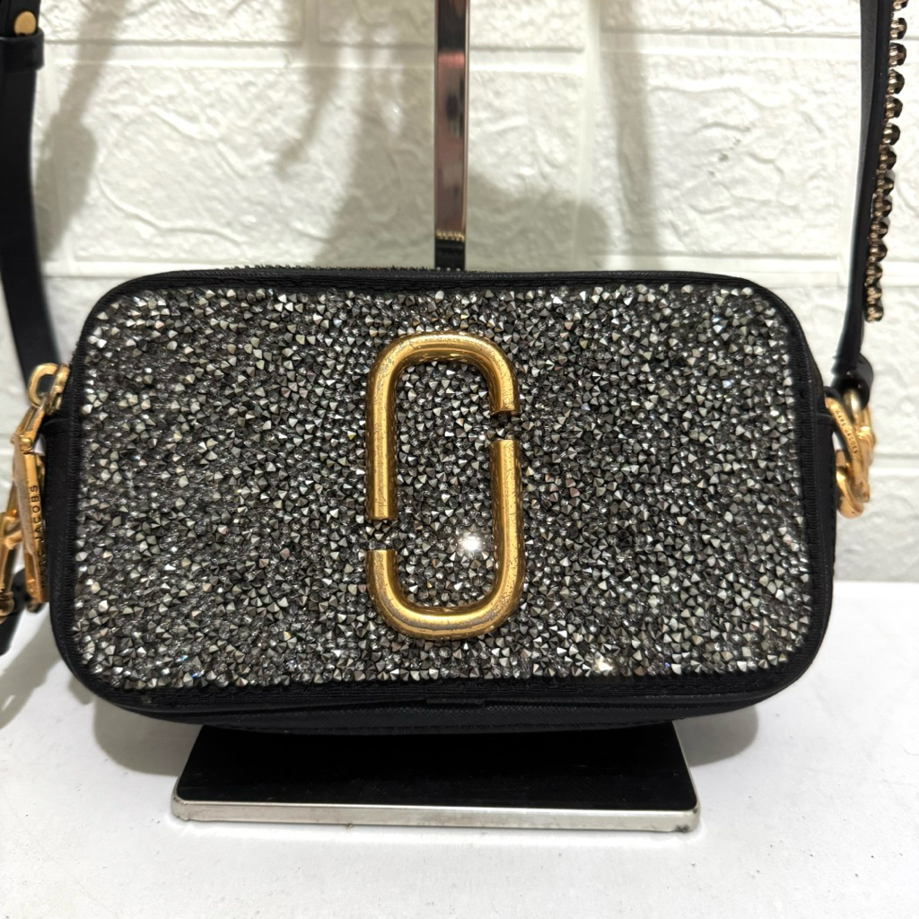tas sling bag MJ snapshoot diamond black. tas selempang MJ. hitam diamond