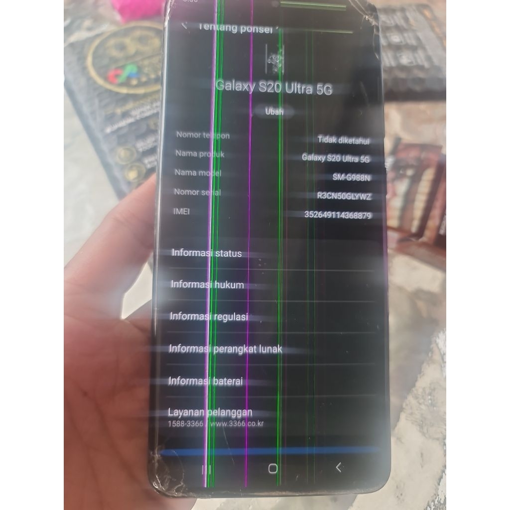 mesin samsung S20 ultra 12/256gb inter Normal