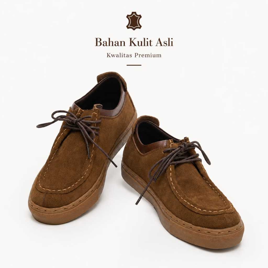 Sepatu Pria Kulit Original | Sepatu Casual Pria Suede | Sepatu Kerja & Santai Elegan