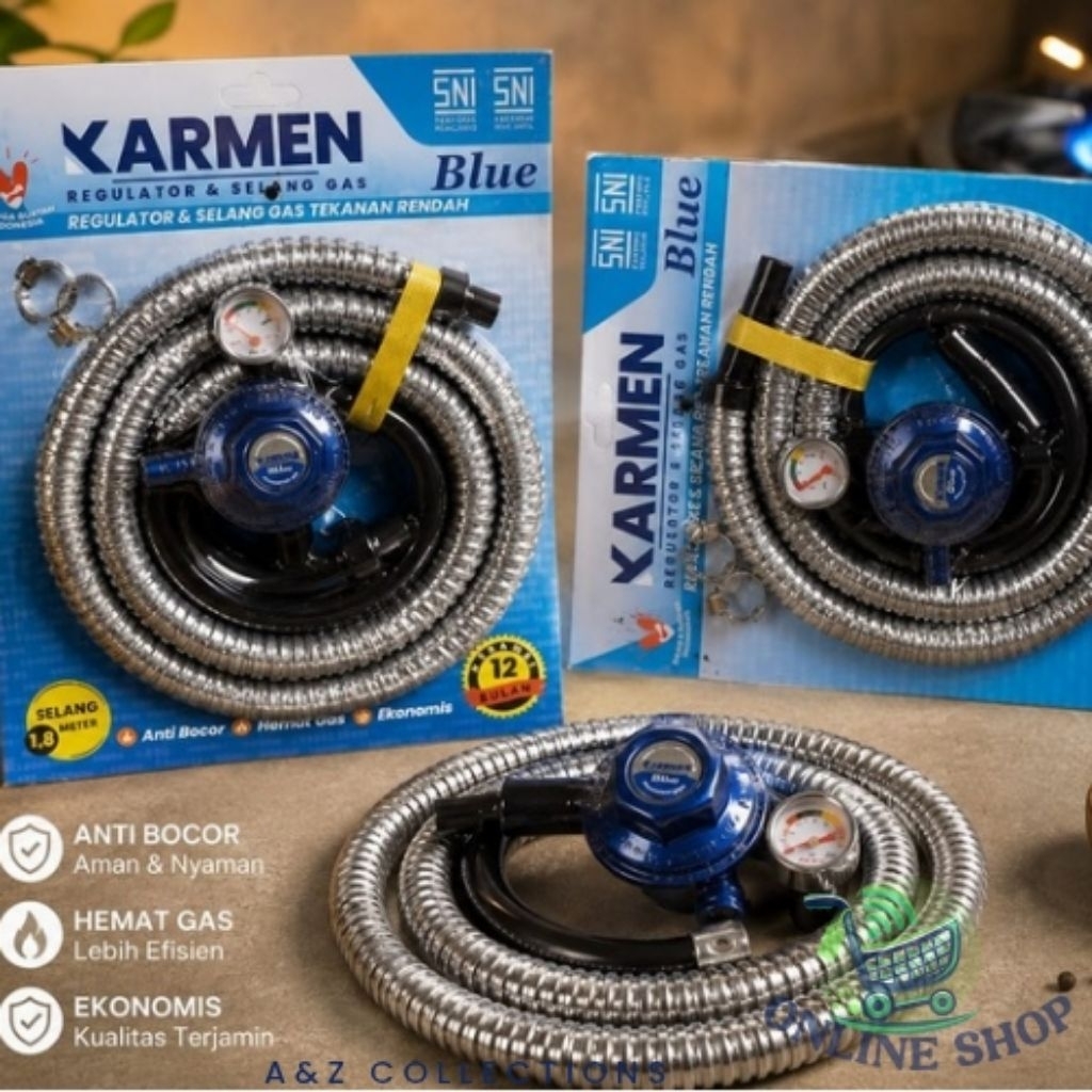 KARMEN REGULATOR METER + SELANG GAS / REGULATOR GAS