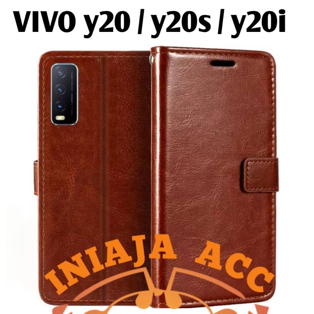 CASE VIVO y20  y20s  y20i (G) V2033 V2042 V2039 V2027 V2043 V2049  LEATHER CASE SARUNG HP DOMPET KUL