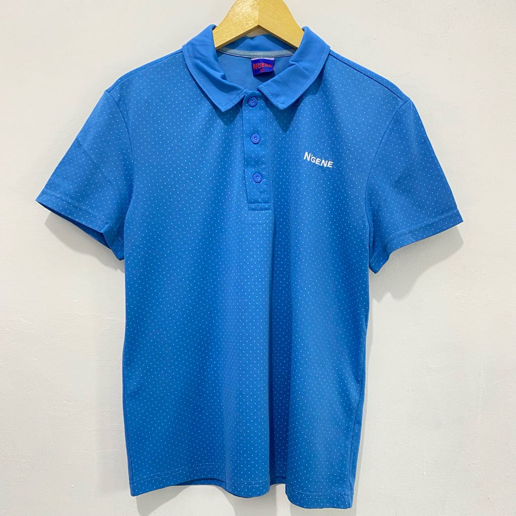 [Preloved] Promo Kaos Jersei berkerah N’GENE | Sz M | Blue | detail ukuran di deskripsi