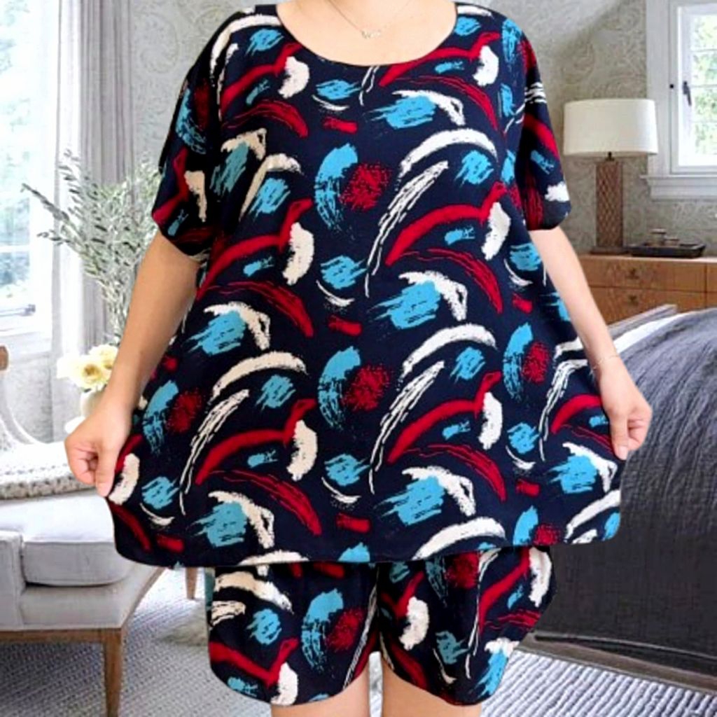 setelan jumbo wanita bahan rayon adem