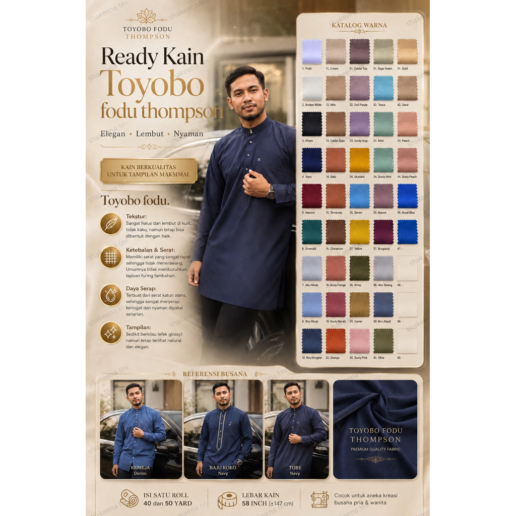 (PER 1 ROLL) KAIN TOYOBO GULUNGAN 50 yard