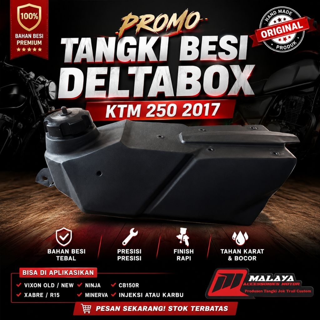 Tangki jok besi  trail ktm 250 2017 pnp vixion r15 xabre  cb150r ninja klx injeksi atau karbu