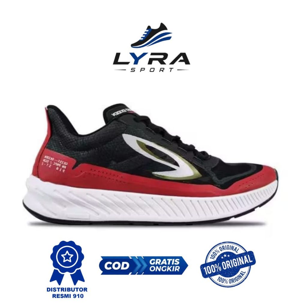910 Nineten Geist Ekiden Sepatu Running - Hitam/Merah/Putih Olahraga Lari Sport Outdoor