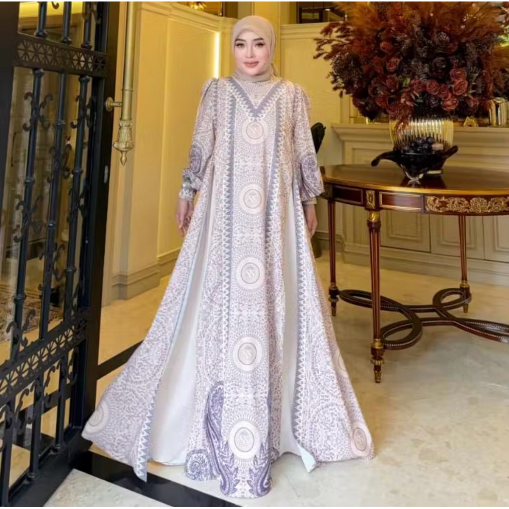 Shella Saukia Dress Briella dan Aquatic Angel 48-AQUATIC Monogram SS Gamis Briella BY Shellashaukia