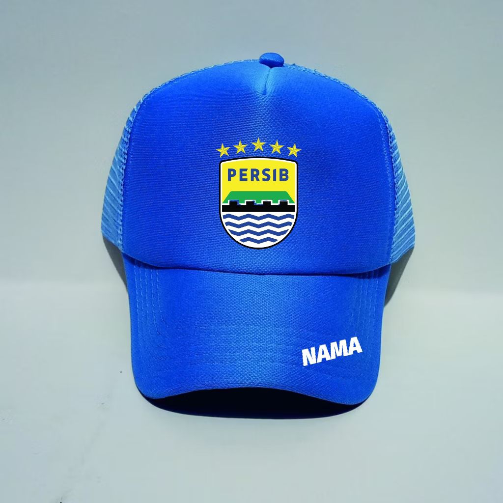 TOPI PERSIB BINTANG 4 BISA RIQUES NAMA// Topi Persib bintang 4 // topi Persib juara bisa riques nama