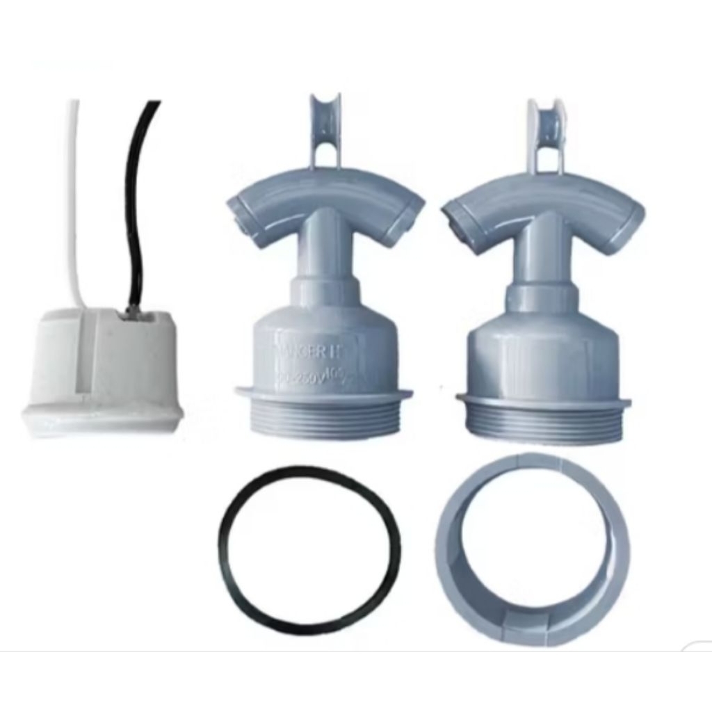 Fitting Lampu Gantung WD E40 - Tahan Panas, Kap Hijau, Penggunaan Luar Ruangan