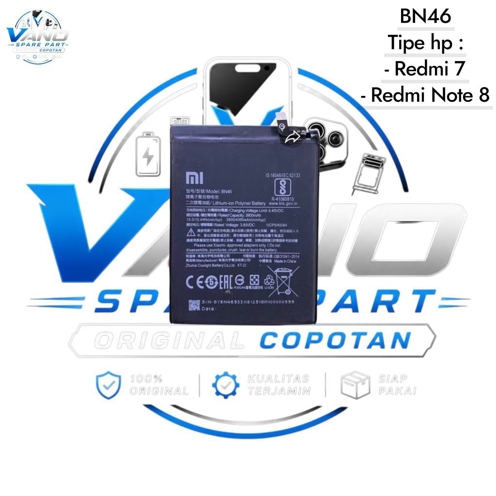 Baterai Xiaomi/Redmi 7/ Baterai BN46/Original Copotan