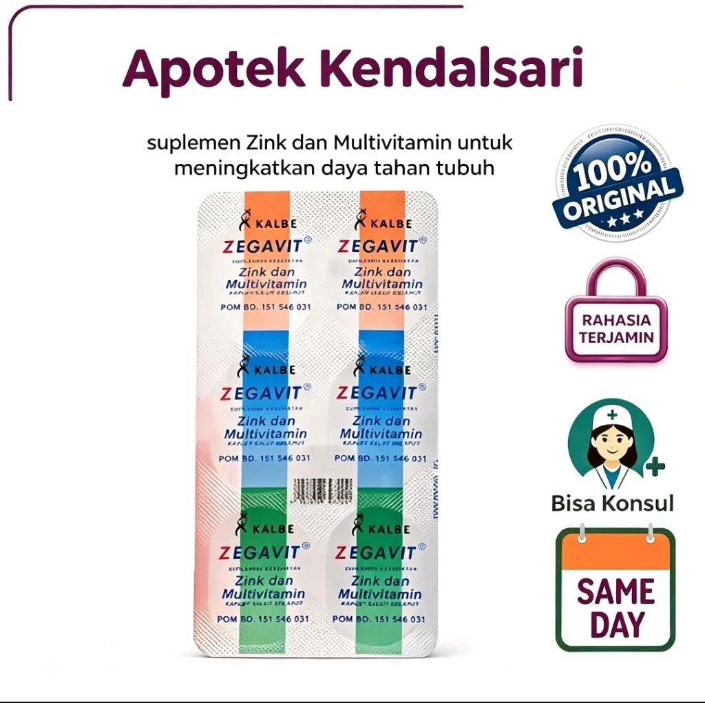 Zegavit Zinc & Multivitamin - 6 Kaplet
