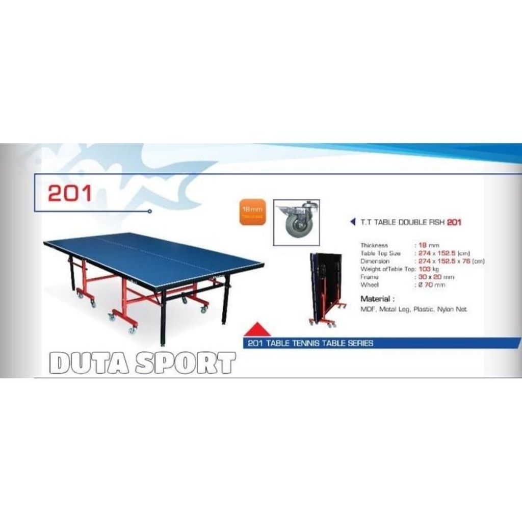 Meja Pingpong / Tenis Meja / Table Tennis Double Fish 201 C