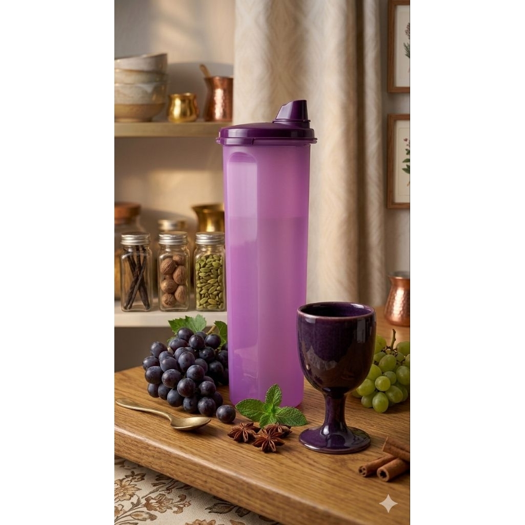 Tupperware Compact Cooking Oil Dispenser – Ungu 1.1L - botol wadah minyak tupperware new