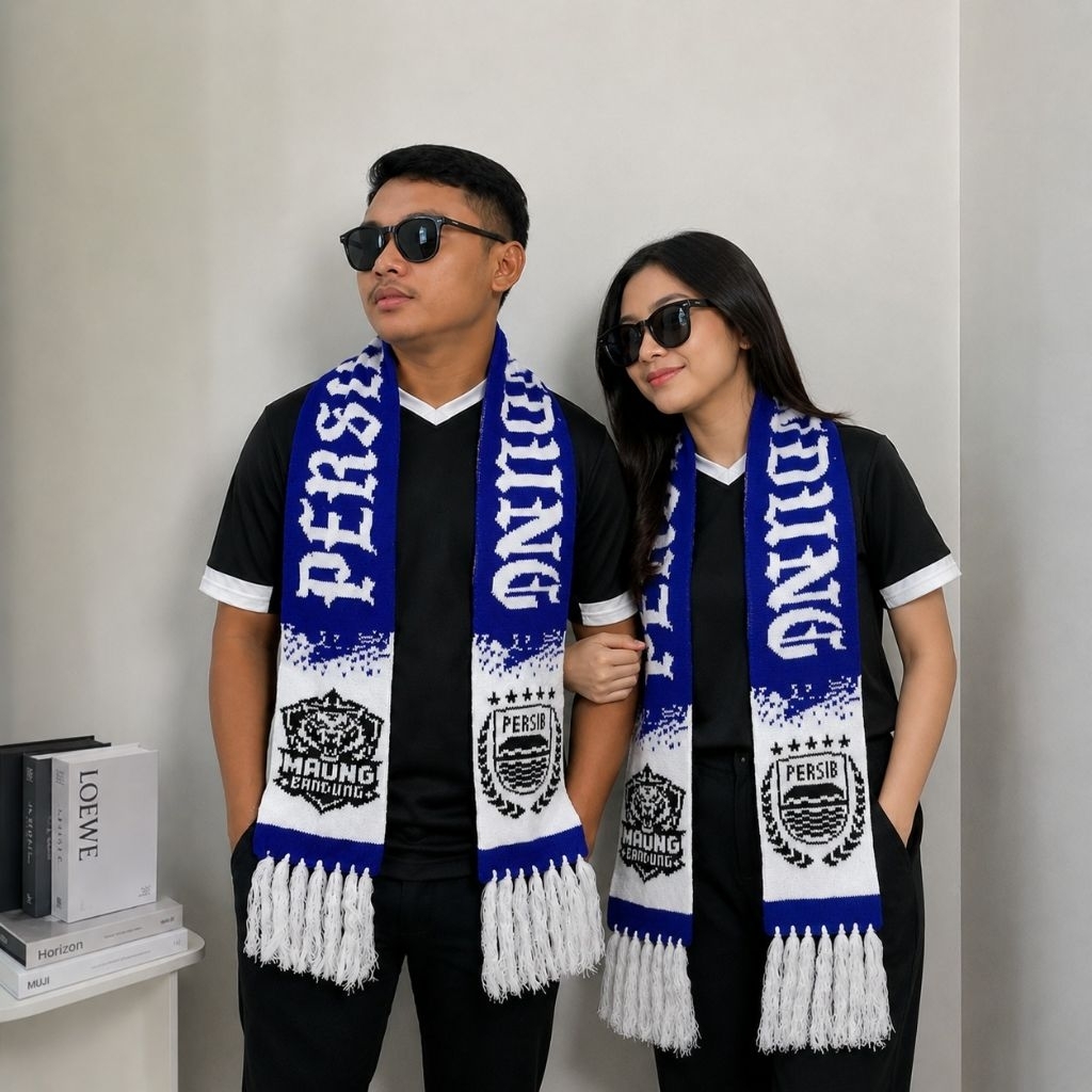Syal Persib Bandung Rajut Premium | Syal Viking Bobotoh | Syal Bola Persib Original Style | Syal Sup