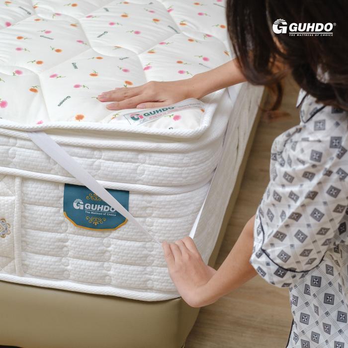 KHUSUS BELI DENGAN SPRING BED - Guhdo Mattress Protector Fitted, Flat Matres Pad 090 100 120 140 160