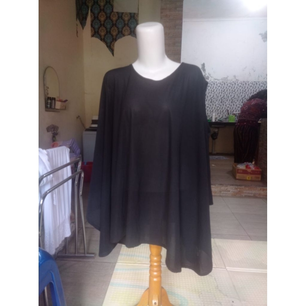 [PRELOVED BRANDED] STYLE BY MY-T Atasan Kaftan Loose Blouse Hitam lengan buntung Wanita Made in Kore