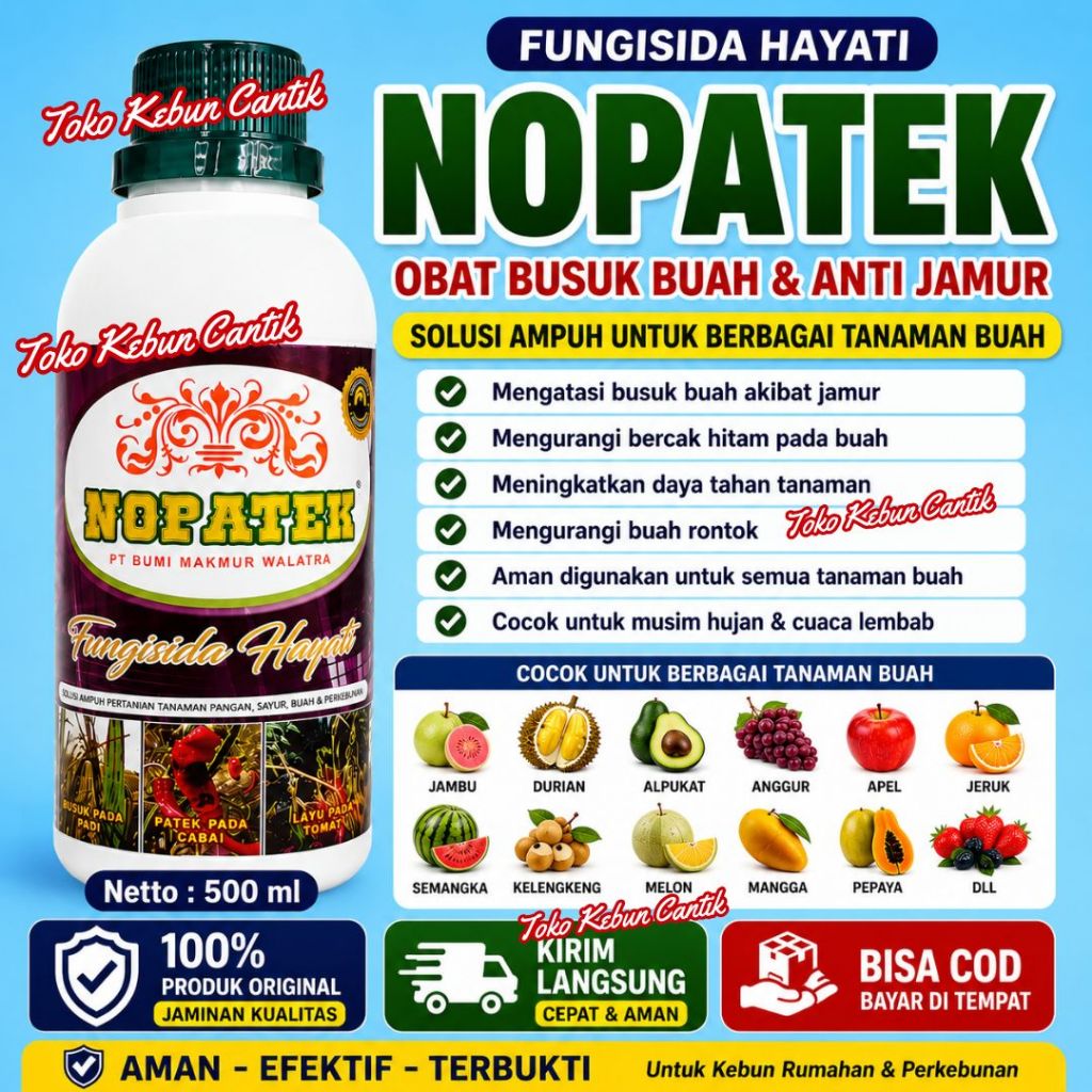 NOPATEK Fungisida Hayati Untuk Semua Tanaman Buah Durian Jeruk Mangga Alpukat