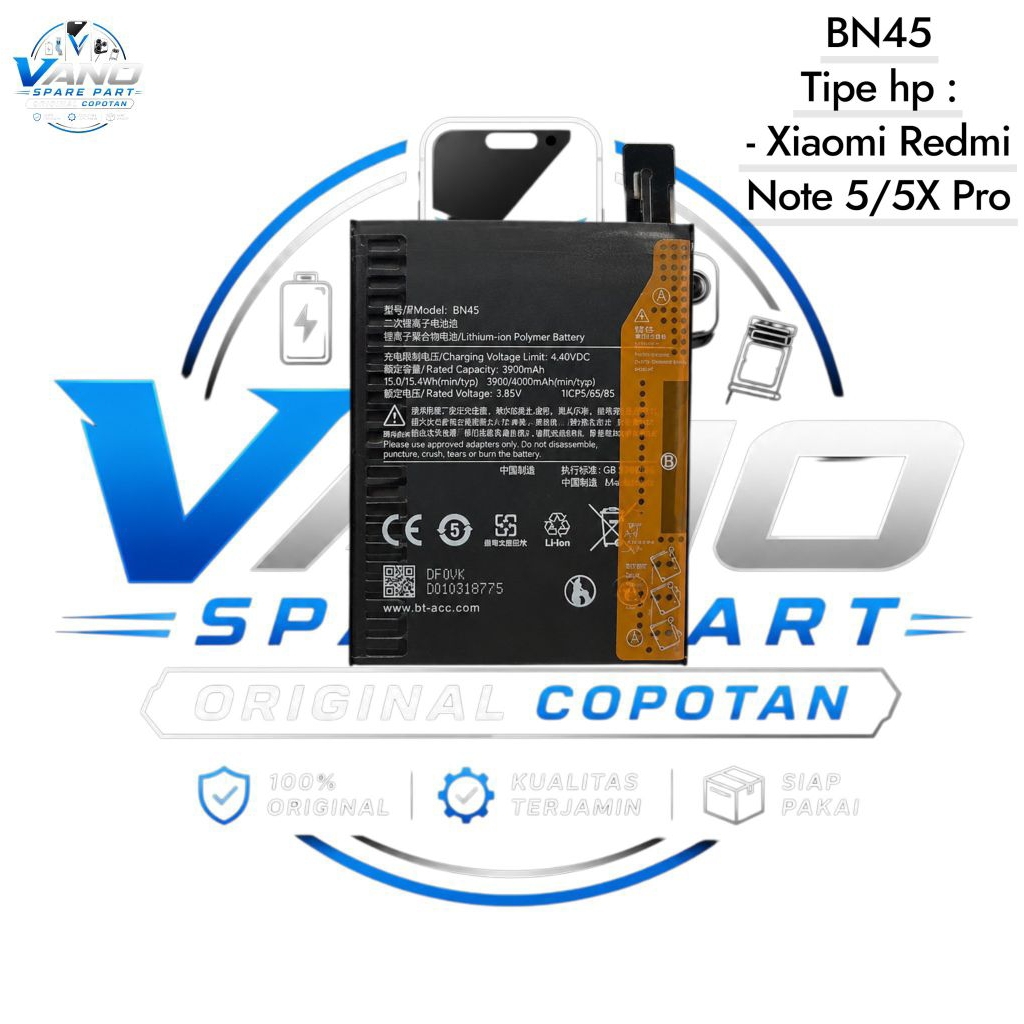 BATERAI BATRE XIAOMI REDMI NOTE 5/5X PRO BN45 ORIGINAL COPOTAN