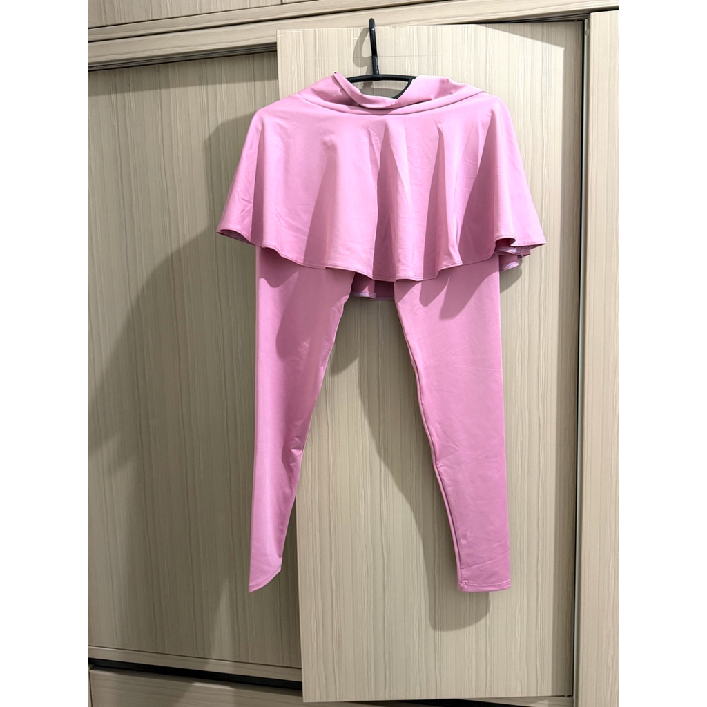 Preloved legging rok wanita olahraga all size soft pink