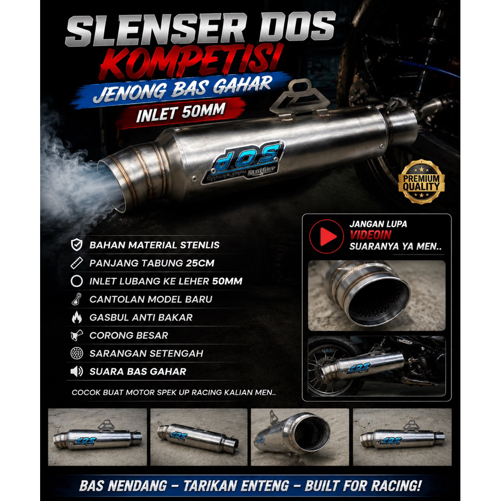 Slenser dos kompetisi jenong bas gahar inlet 50mm