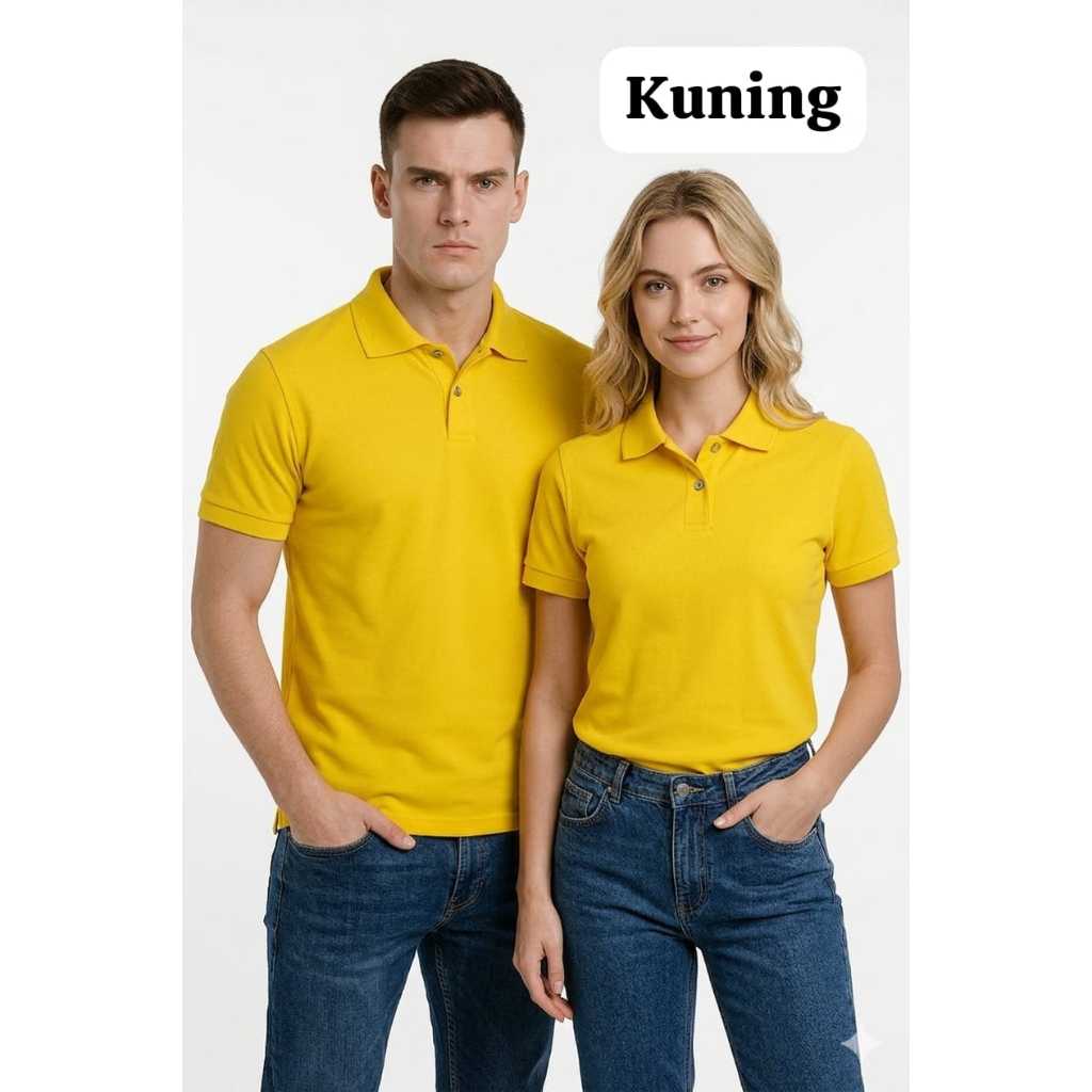 Kaos kerah pendek FO POLOS warna KUNING / kaos kerah FO polos lengan pendek / kaos kerah seragam / k
