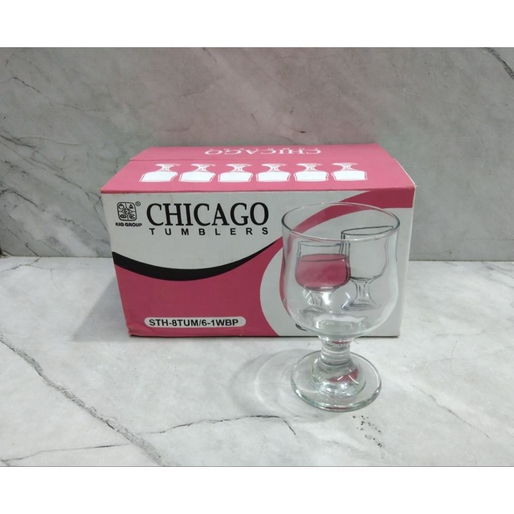 GELAS KACA SET ISI 6 PCS KEDAUNG CHICAGO STH - 8 / GELAS WINE / GELAS JUS - KEDAUNG