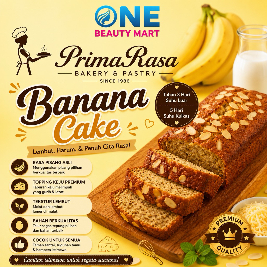 PRIMA RASA Banana Cake Bolu Pisang | Primarasa Pastry Bakery Oleh Oleh Bandung