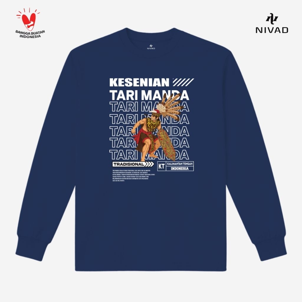 Nivad Kaos Baju Kesenian Tradisional Kalimantan Tengah Tari Manda