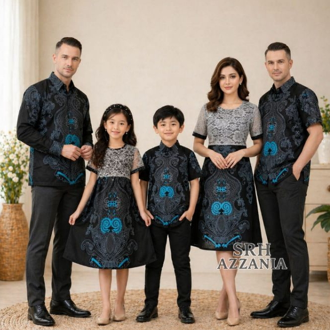 Lylia - Baju Batik Couple Baju Natal Murah Cod Pasangan Dan Keluarga Kemeja Panjang Hem Dress Brokat