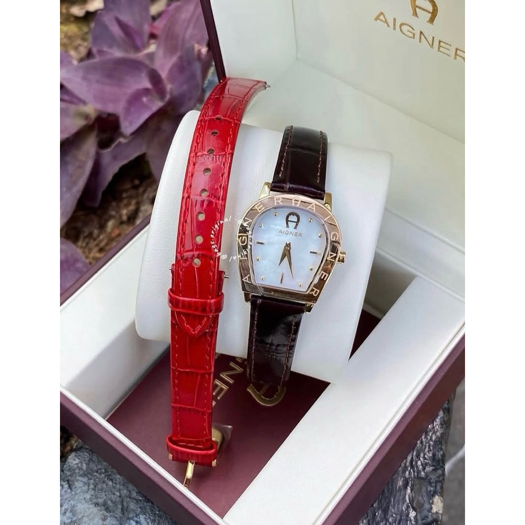 Aigner Aosta Gold White MOP Dial Watch  Size : 2.6cm