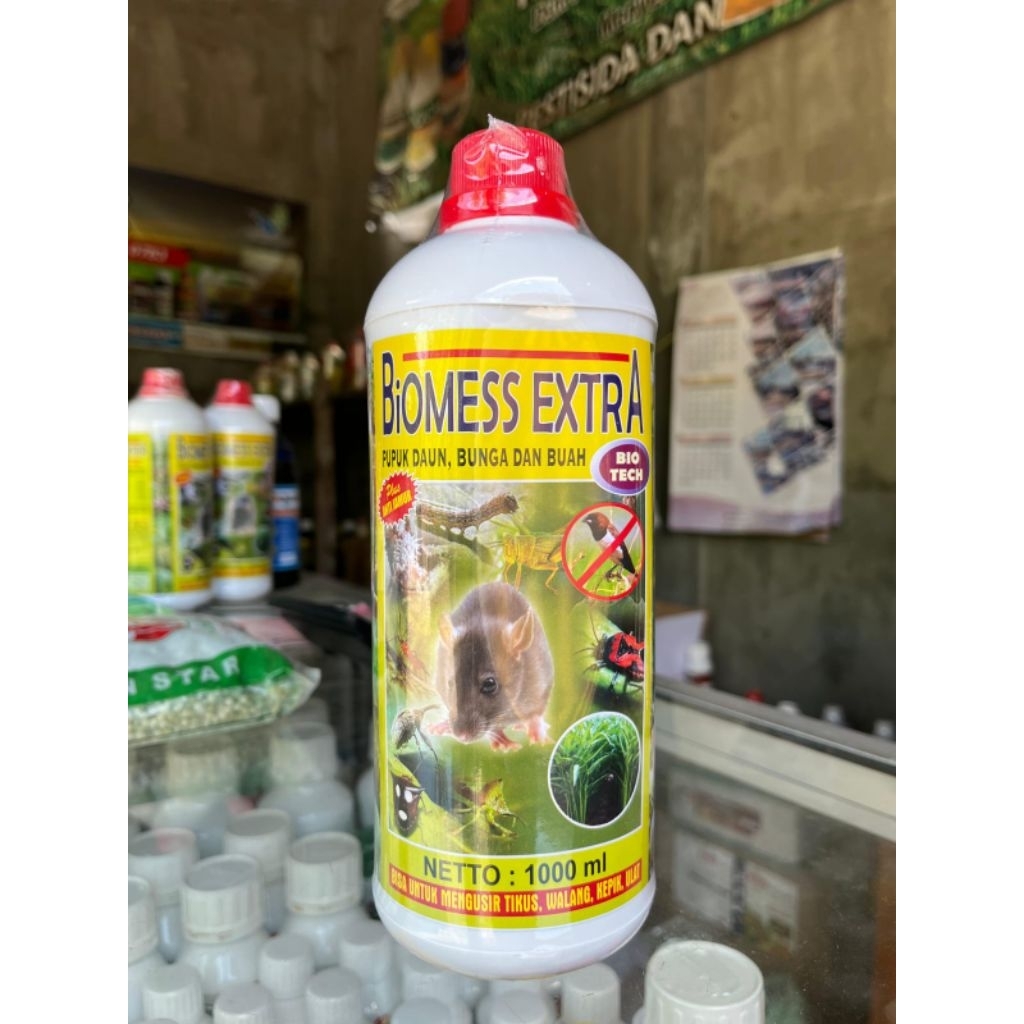 Biomess extra kemasan1liter,aroma menyengat pengusir tikus, burung,walang sangit dll