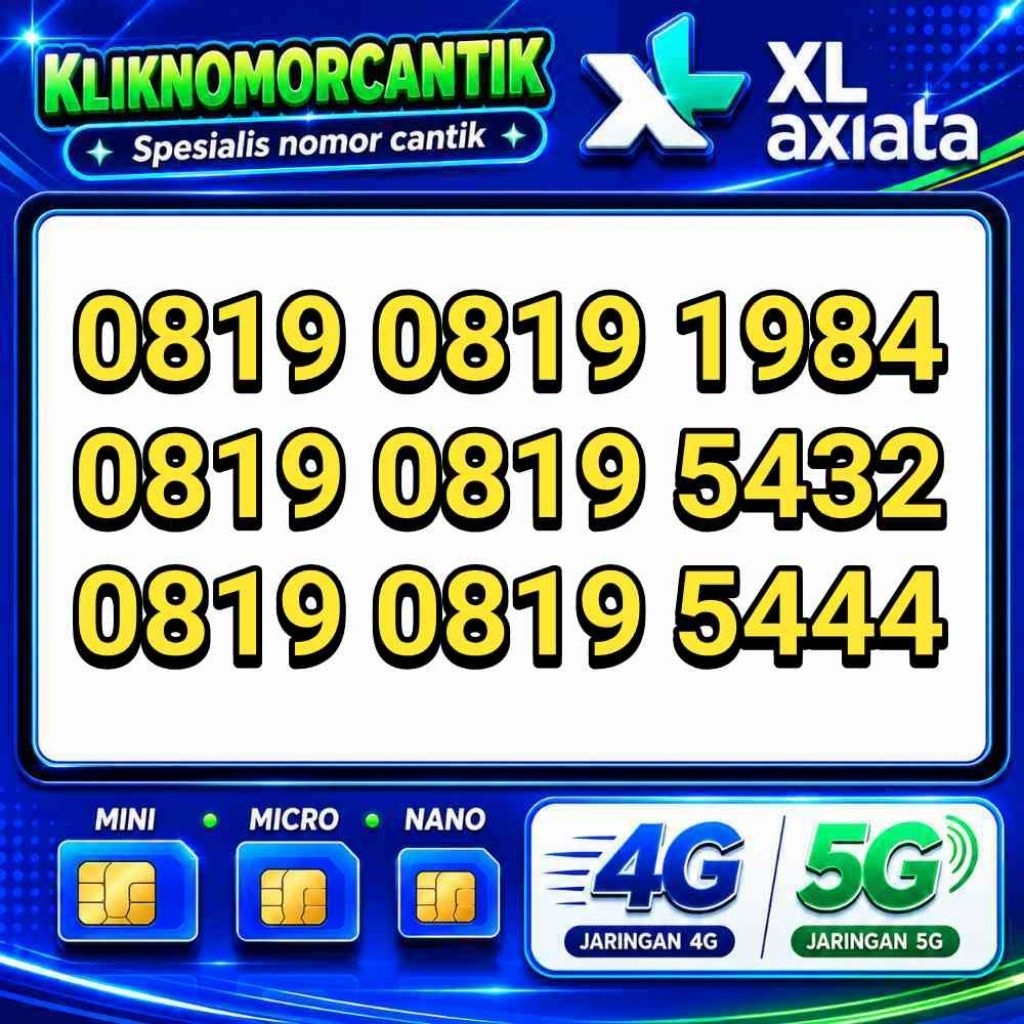 Nomor cantik XL Axiata 4G&5G kartu perdana XL axiata DNC 11