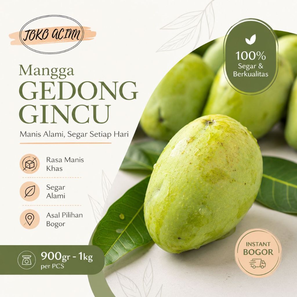 TOKOACINN Sale Mangga Gedong Gincu Segar | Mangga Gedong Gincu Super Manis Fresh Bogor 900gr–1Kg