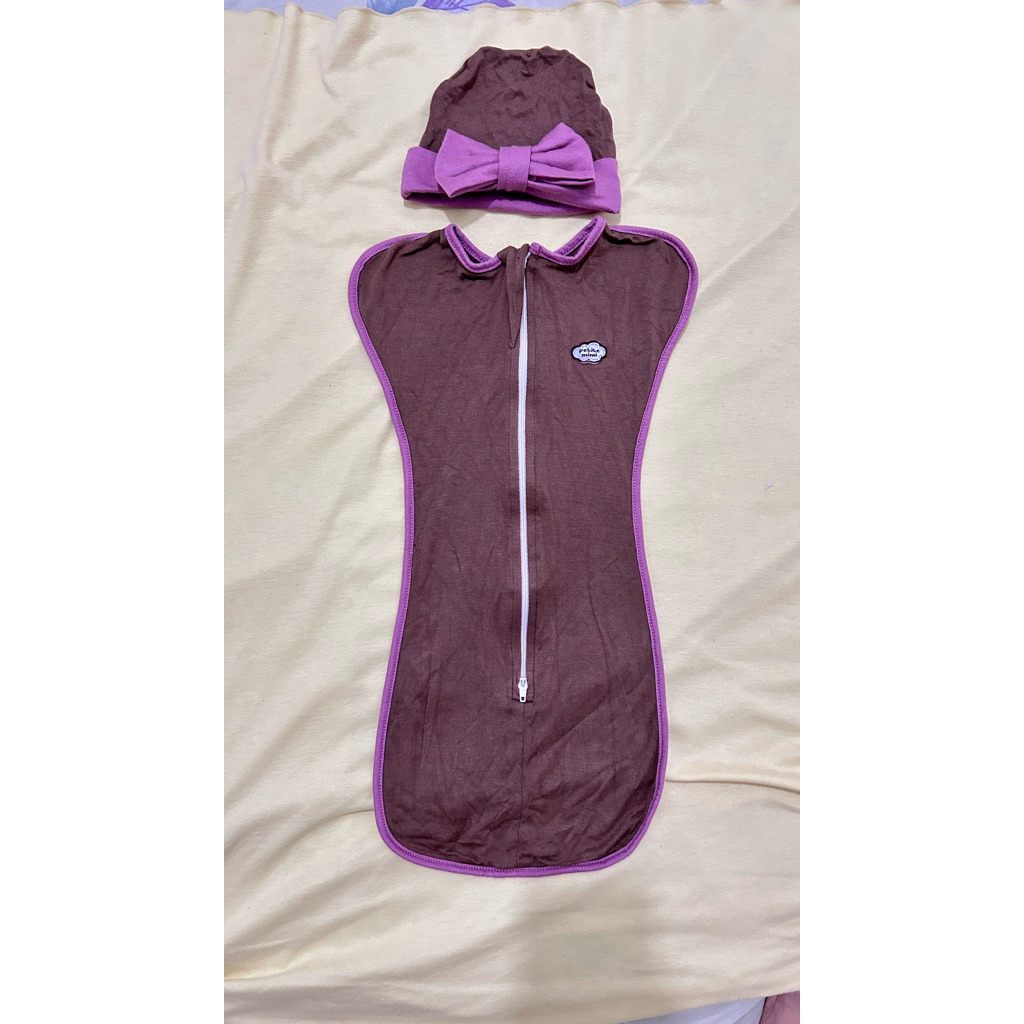 Bedong instan newborn set topi Petite Mimi