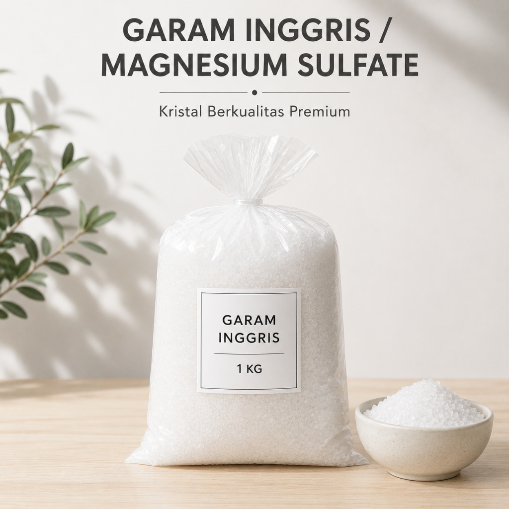 Garam Inggris 1 KG Magnesium Sulfate Premium Epsom Salt untuk Spa Rendam Kaki Tanaman dan Relaksasi 