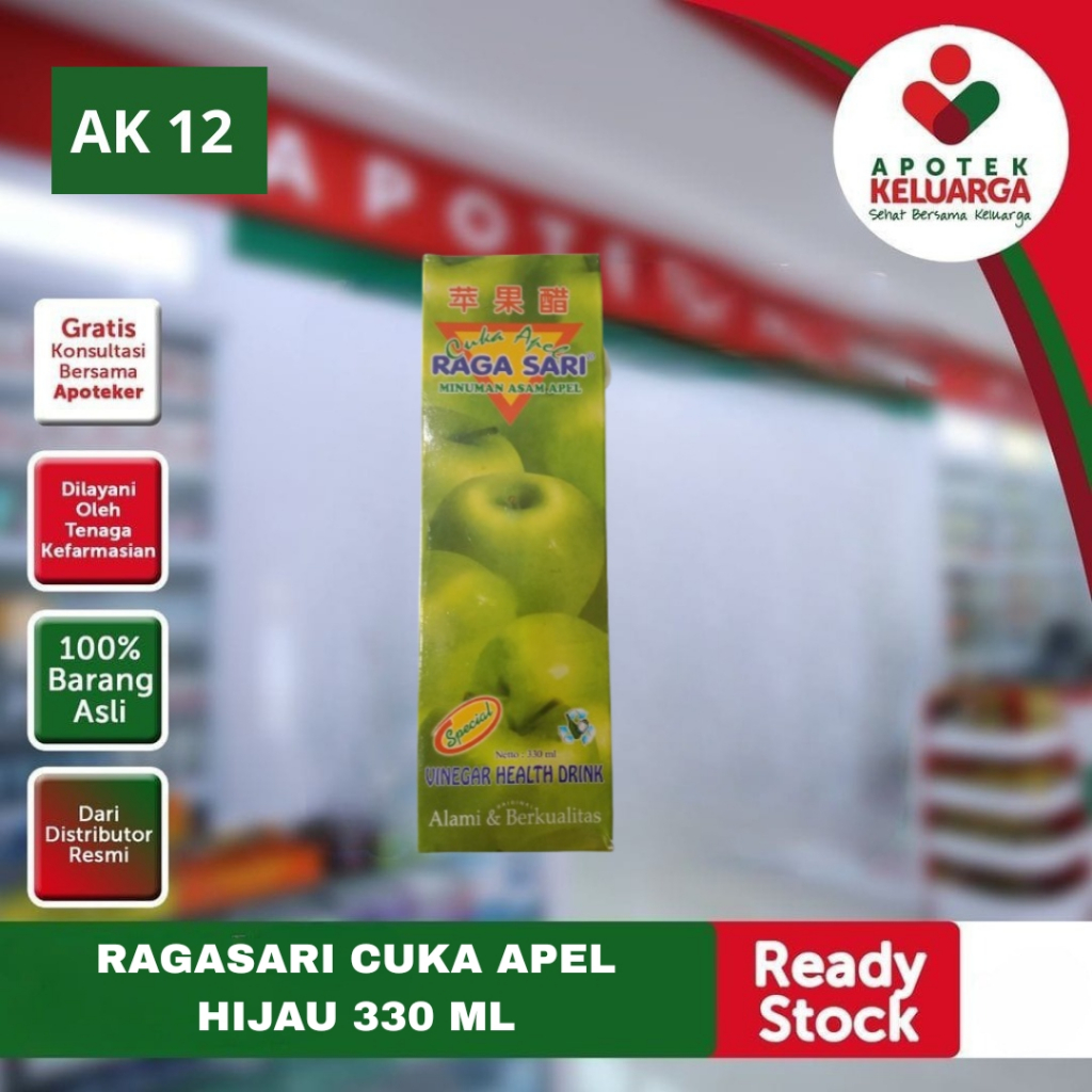RAGA SARI CUKA APEL SPESIAL HIJAU 330 ML #MINUMAN DIET #MINUMAN DIABETES