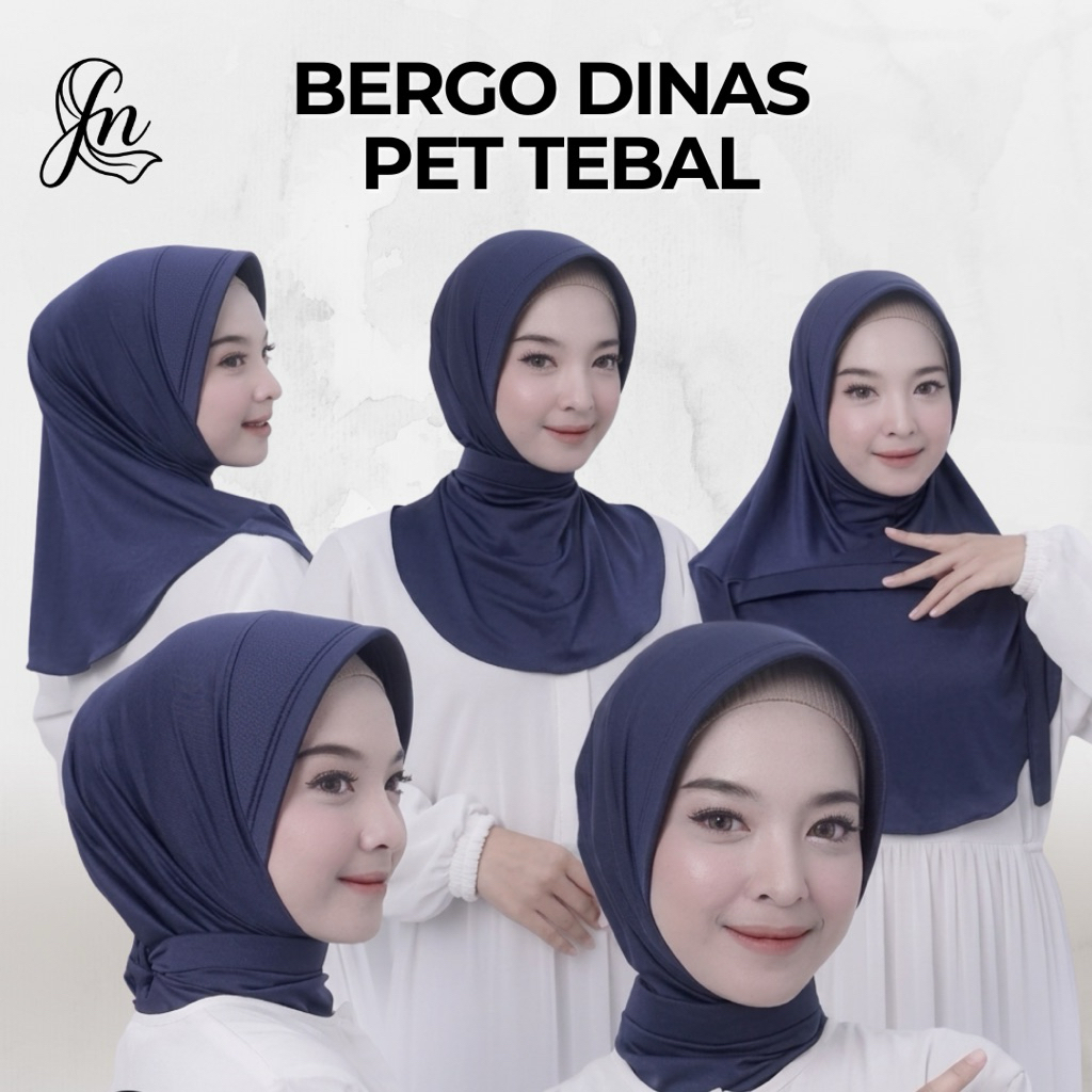 Bergo Dinas Pet Tebal - Bergo Tegak Paripurna - Bergo Polwan