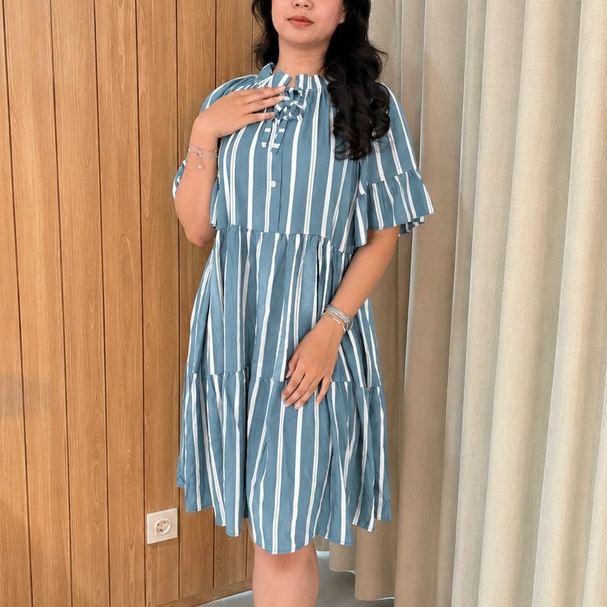 NAGIA Celine Home Dress Lengan Ruffle Daster Premium | Dress Korean Style Rayon Busui