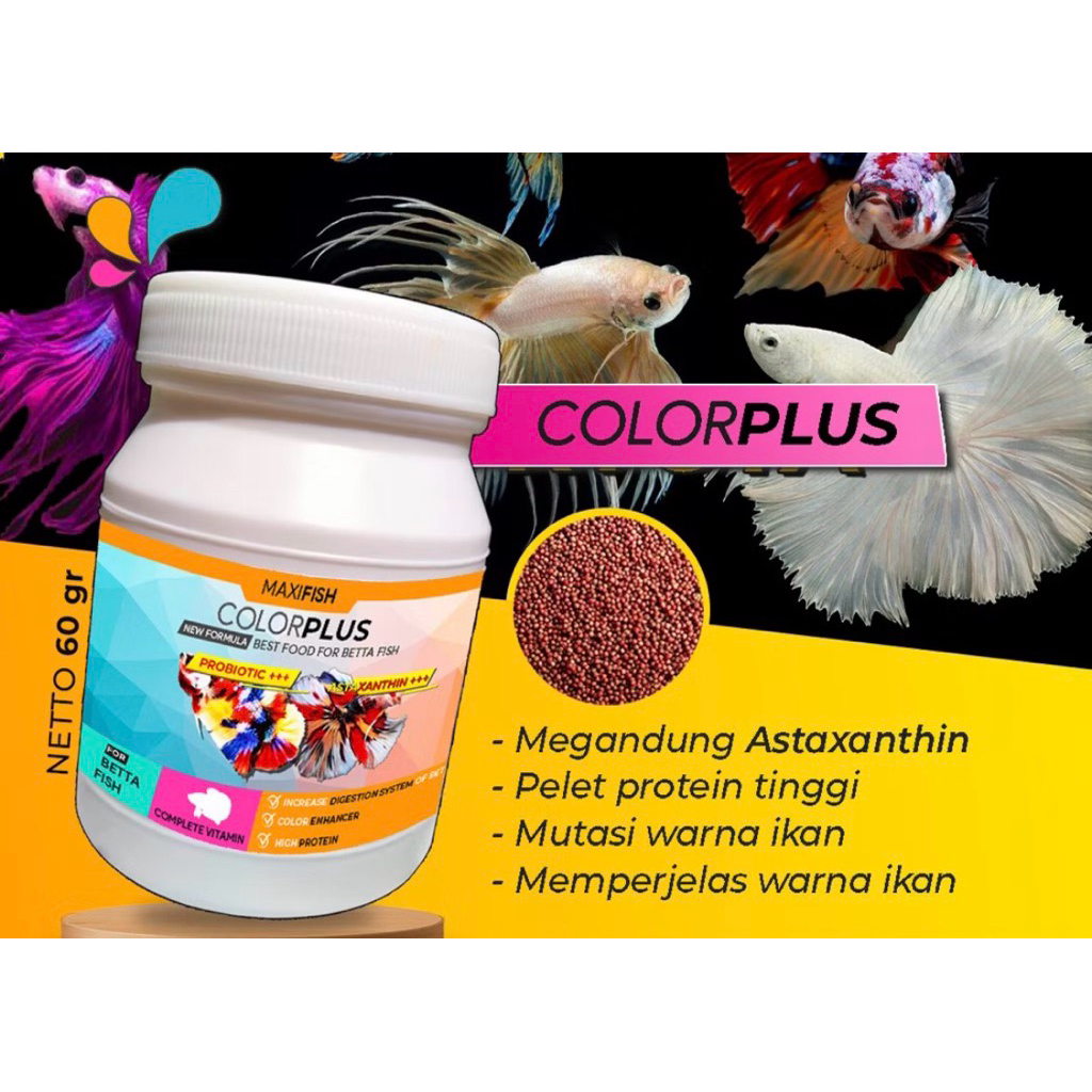 Colorplus Pelet Pakan Ikan Cupang Blue Rim Avatar Halfmoon Galaxy Giant Nemo Koi Guppy