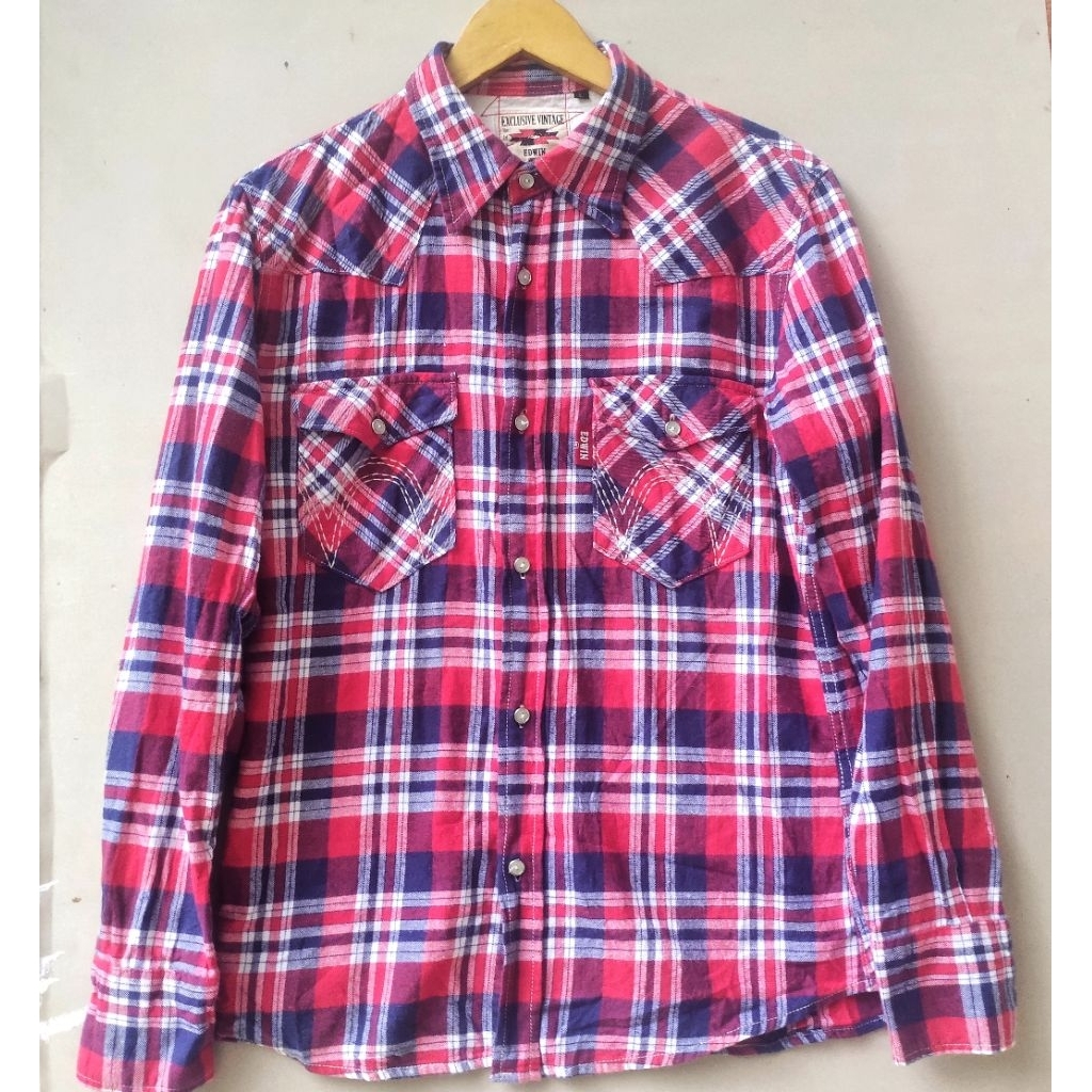 Kemeja EDWIN Vintage Western Flannel EMK-1742  Original Japan