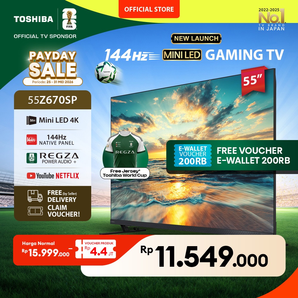 [AI 4K Mini LED TV] Toshiba 55" 4K UHD AI Smart TV - Dolby Vision IQ Dolby Atmos HDR10+ AMD Freesync