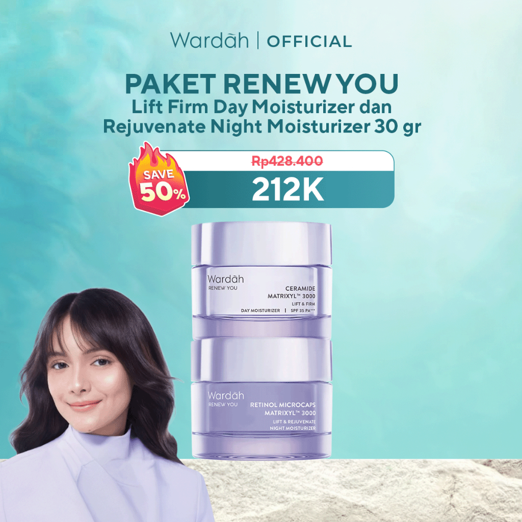 WARDAH Paket 2pcs Renew You - Lift Firm Day Moisturizer dan Rejuvenate Night Moisturizer 30gr - Skin