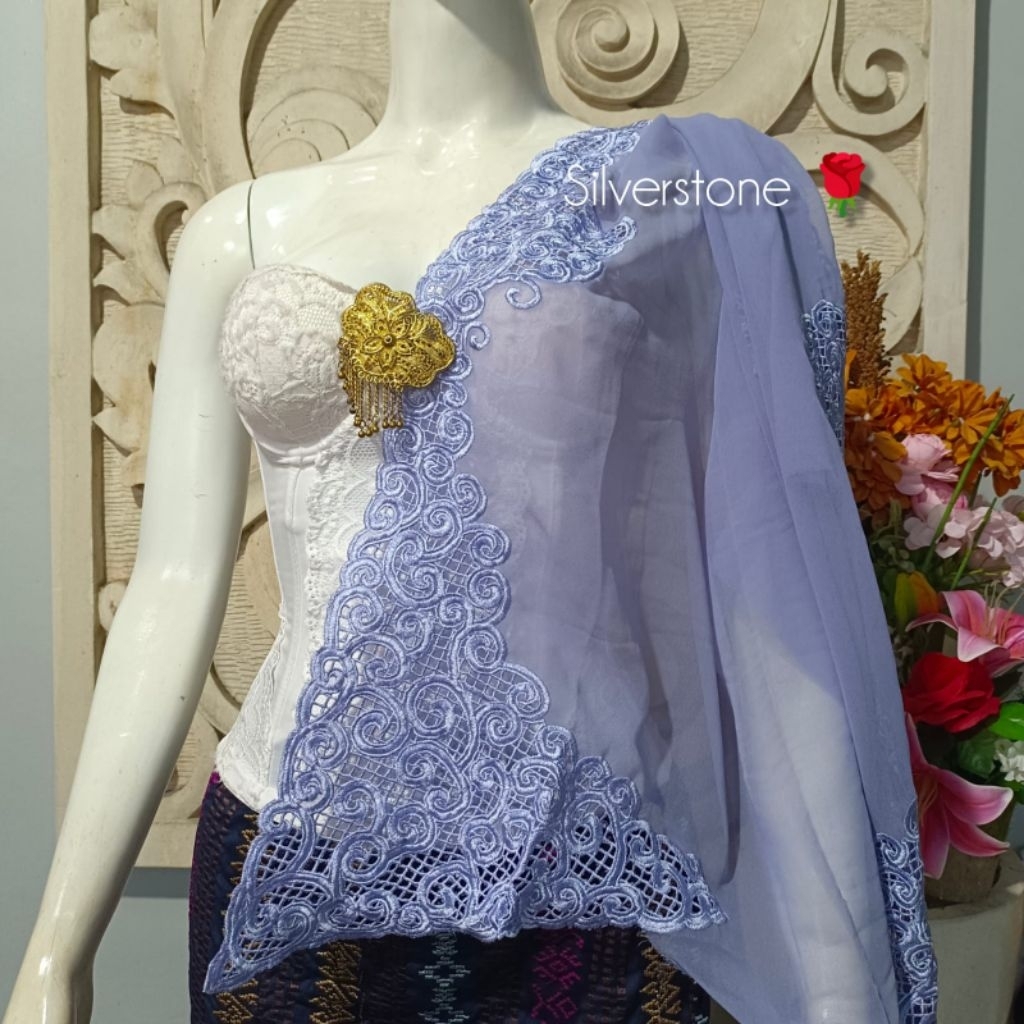 [BAHAN] Kain Kebaya BORDIR Bali Kerawang/ kebaya bali / kebaya murah / kebaya modern