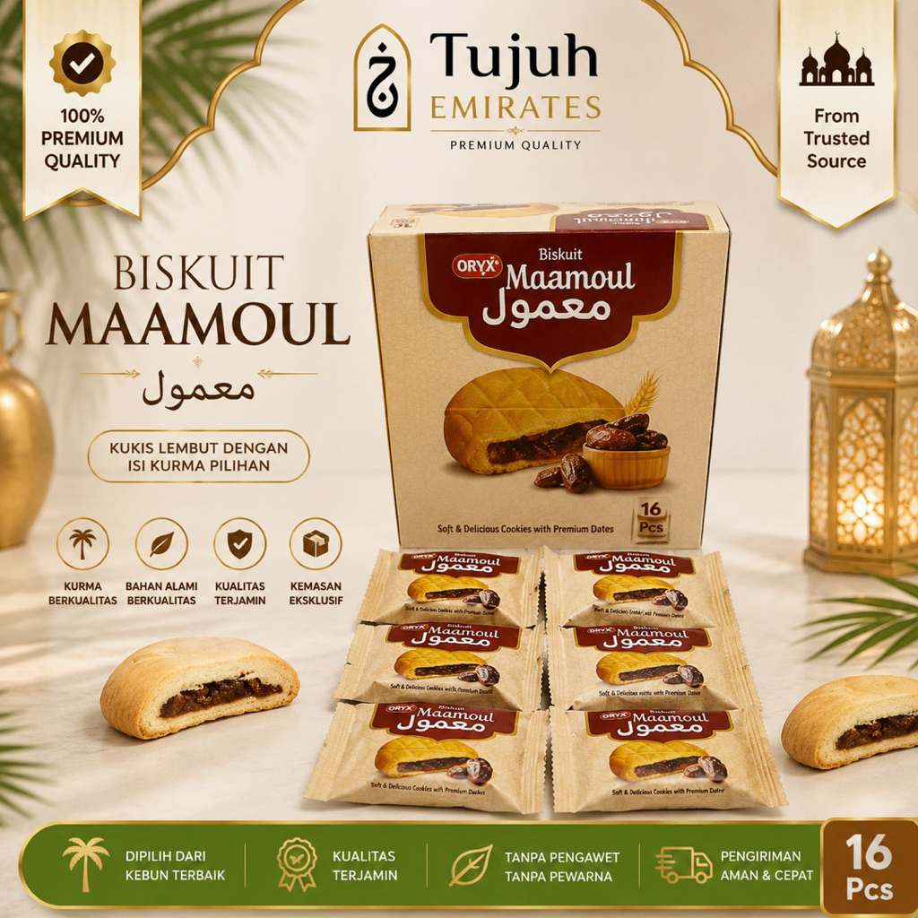 Biskuit Arab Maamoul 1 Box | Biskuit Maamoul Cemilan Khas Arab | Biskuit Kurma Maamoul Camilan