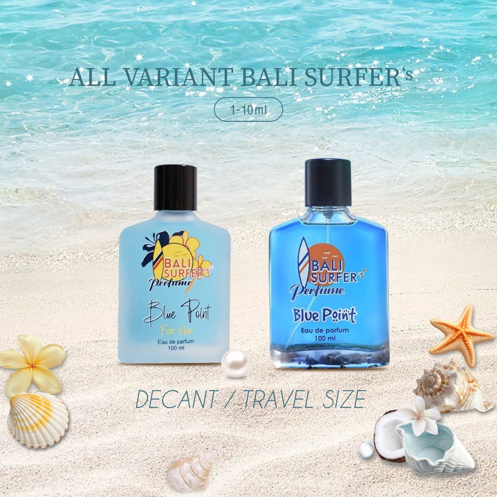 Decant/Tester Bali Surfer's Parfume Blue Point For Her, Blue Point For Him 100% Original
