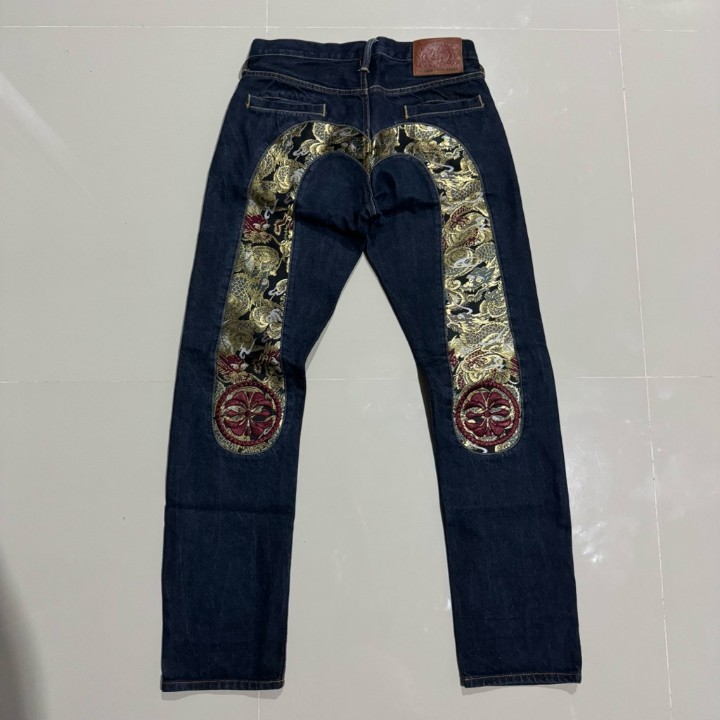 Evisu Golden Dragon Daicock 18AW Embroidered Big Logo lot 2000 Selvedge Denim Jeans